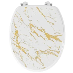 Abattant WC 18 pouces MDF effet marbre Aquamarbre Blanc