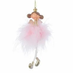 Ange à suspendre (H14 cm) Danseuse Rose