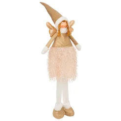 Ange de Noël lumineux à piles (H95 cm) Fée lune téléscopique Dorée
