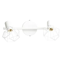 Applique murale 2 abat-jour orientables métal (30 x 16 cm) Diamond Blanche