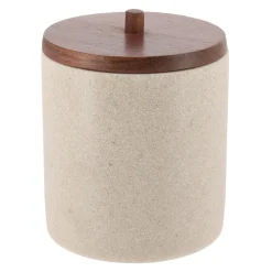 Boite à coton bois Acacia Naturel