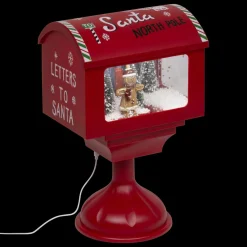 Boîte aux lettres lumineuse à piles LED (H41 cm) Bonhomme de neige Rouge