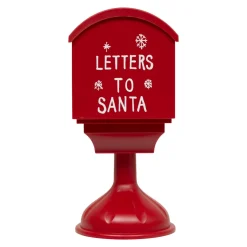 Boîte aux lettres lumineuse à piles LED (H41 cm) Bonhomme de neige Rouge