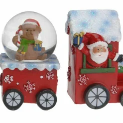 Boule à neige (H8 cm) Train de Noël Happy