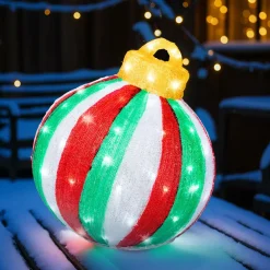 Boule de Noël géante lumineuse 80 LED (H39 cm) Circus Multicolore et blanc froid