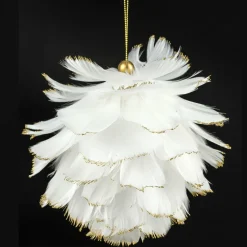 Boule douceur à suspendre (D10 cm) Plume Blanc
