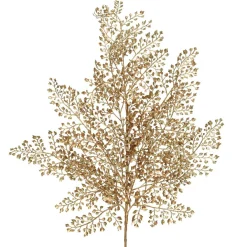 Branche de feuilles (H68 cm) Peuplier pailleté Or
