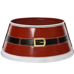 Cache pied de sapin en métal (D57 cm) Ceinture du Père Noël