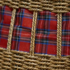 Cache pied de sapin en osier (D57 cm) Tartan écossais