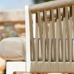 Canapé de jardin en aluminium 2 places Amalfi Blanc et taupe