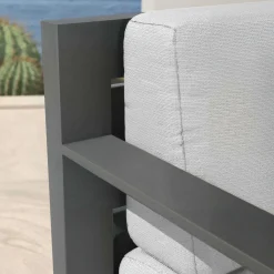 Canapé de jardin en aluminium 3 places Elba Gris anthracite et gris clair
