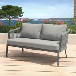 Canapé de jardin en aluminium 2 places Amalfi Gris anthracite