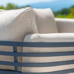 Canapé de jardin en aluminium 3 places Monte Carlo Gris anthracite et taupe