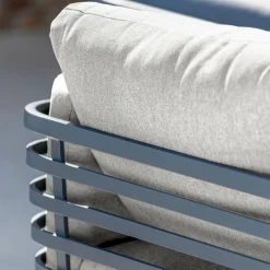 Canapé de jardin en aluminium 3 places Monte Carlo Gris anthracite et gris clair