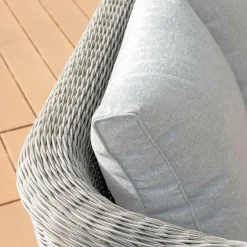 Canapé de jardin en résine tressée 2 places Calvi Gris clair