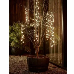 Cascade lumineuse 2 m 480 LED câble noir Effet scintillant Blanc chaud