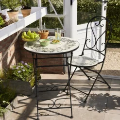 Chaise bistrot pliable en mosaïque Athènes Beige