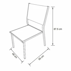Chaise de jardin aluminium empilable Murano Blanche