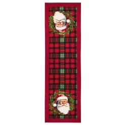 Chemin de table en coton (150 x 45 cm) Père Noël Harold Bordeaux