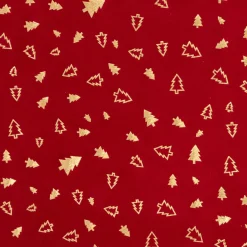 Chemin de table velours (300 x 28 cm) Sapins de Noël Rouge