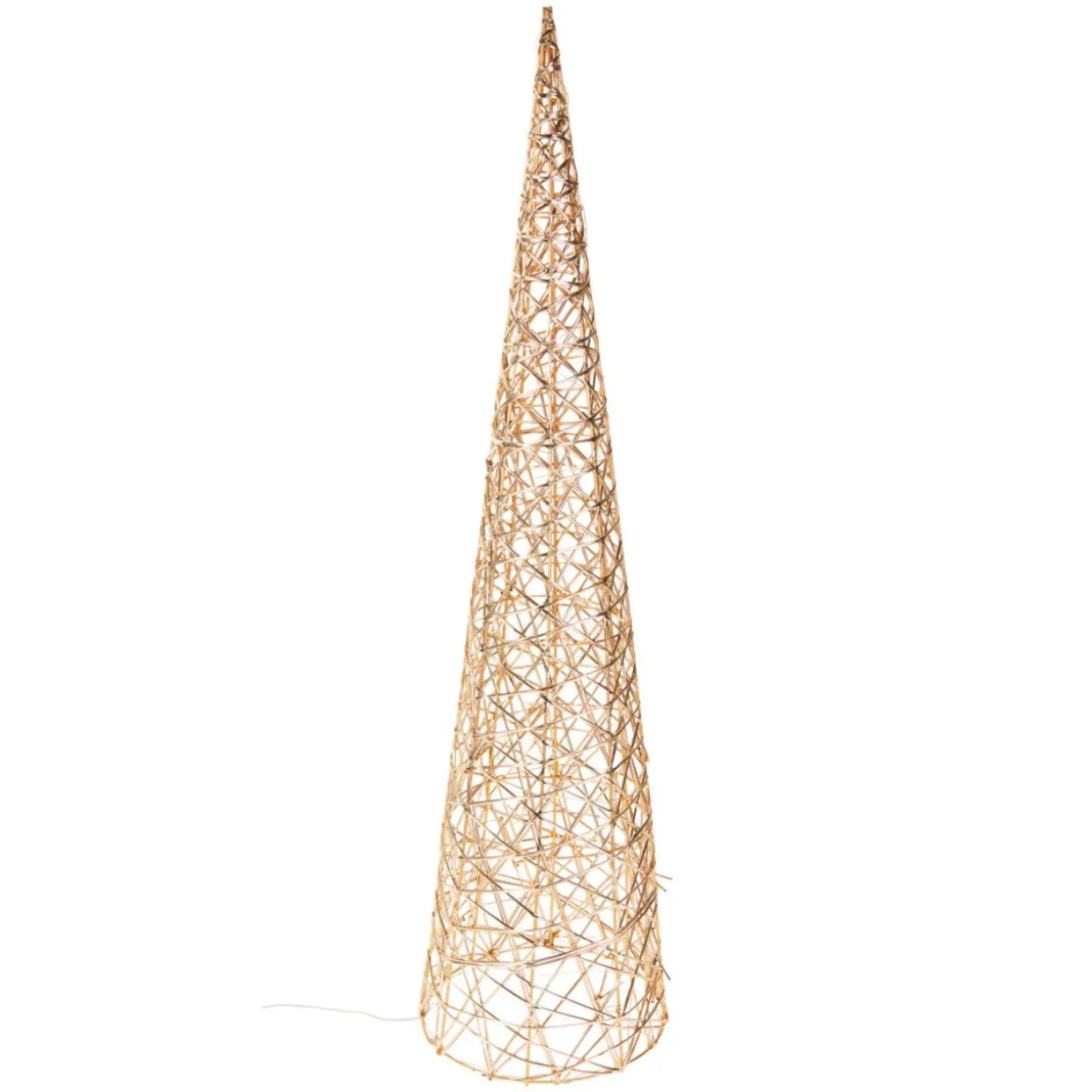 Cône lumineux sur piles 40 micro LED (H80 cm) Éclats Blanc chaud