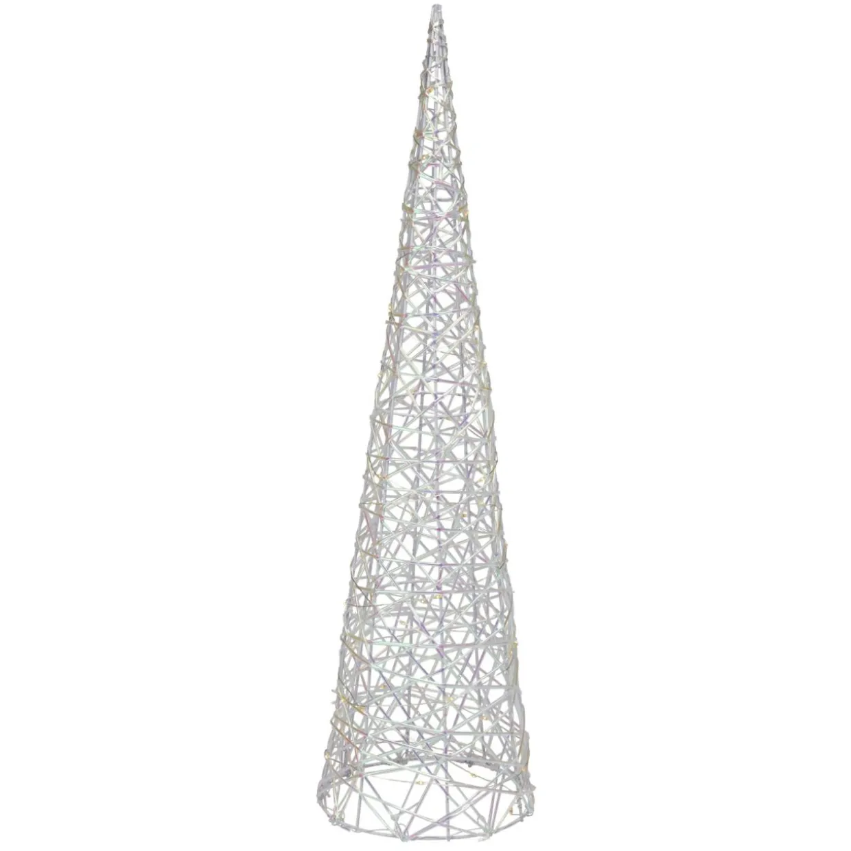 Cône lumineux sur piles 30 micro LED (H60 cm) Éclats Blanc chaud