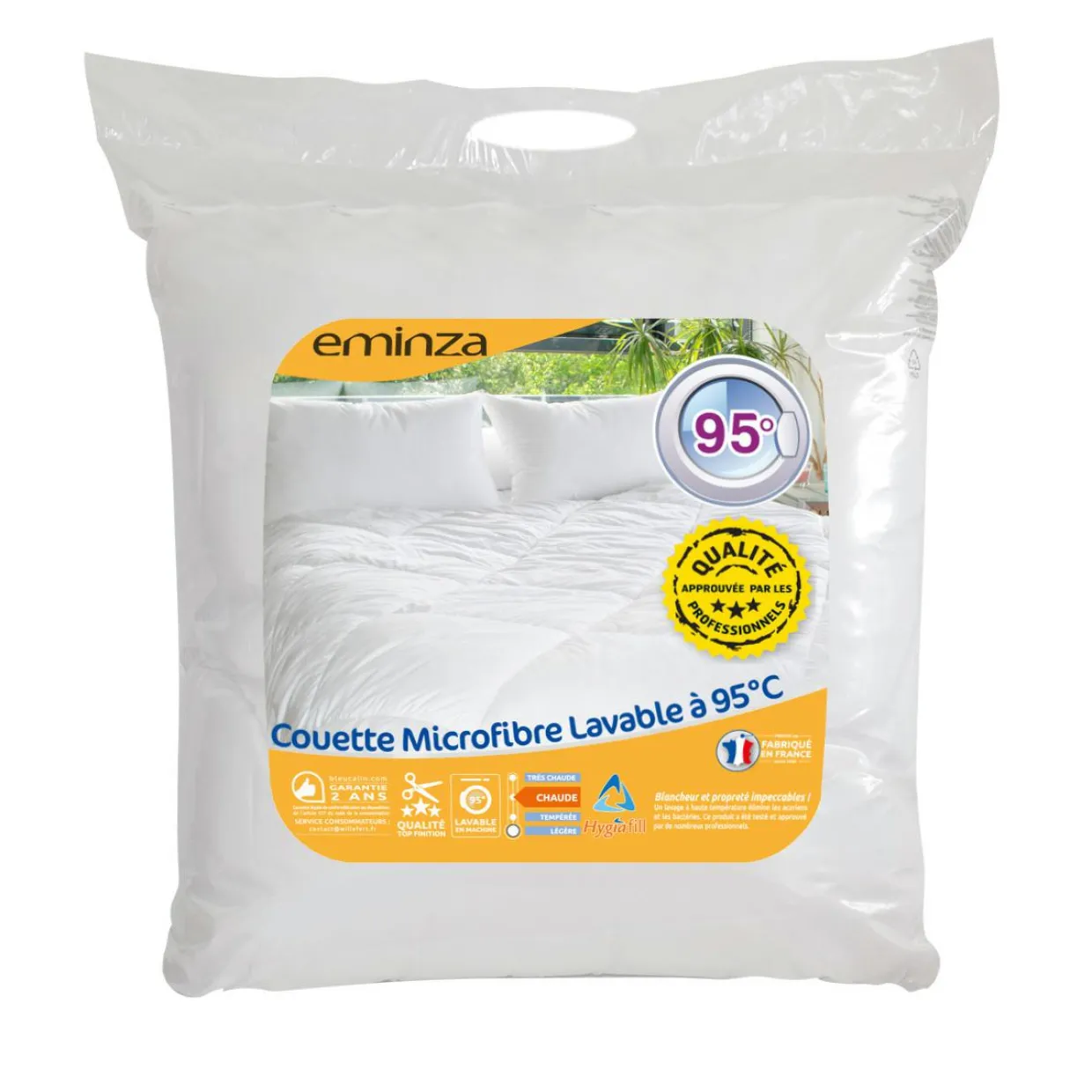 Couette Chaude (200 x 200 cm) Microfibre Lavable à 95°C Blanche