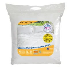 Couette Chaude (240 x 220 cm) Microfibre Lavable à 95°C Blanche