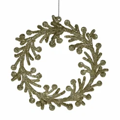 Couronne à suspendre (D14,50 cm) Feuillage Or