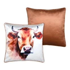 Coussin carré (50 x 50 cm) Fernande Marron cognac