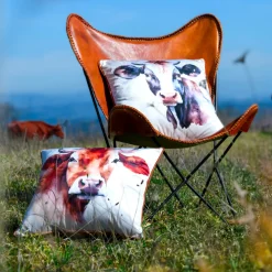 Coussin carré (50 x 50 cm) Fernande Marron cognac