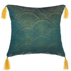 Coussin carré (40 x 40 cm) Glitter Bleu canard