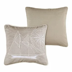 Coussin carré coton (40 cm) Yacht Gris