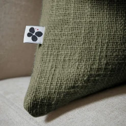 Coussin carré coton (45 x 45 cm) Sixtine Vert romarin