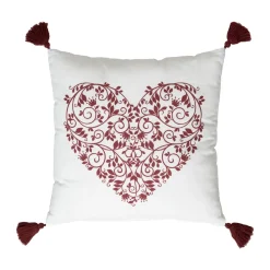 Coussin carré coton (40 x 40 cm) Megeve Rouge