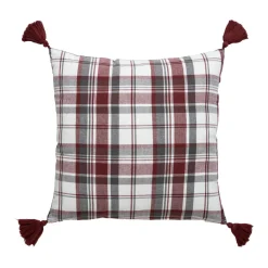 Coussin carré coton (40 x 40 cm) Megeve Rouge