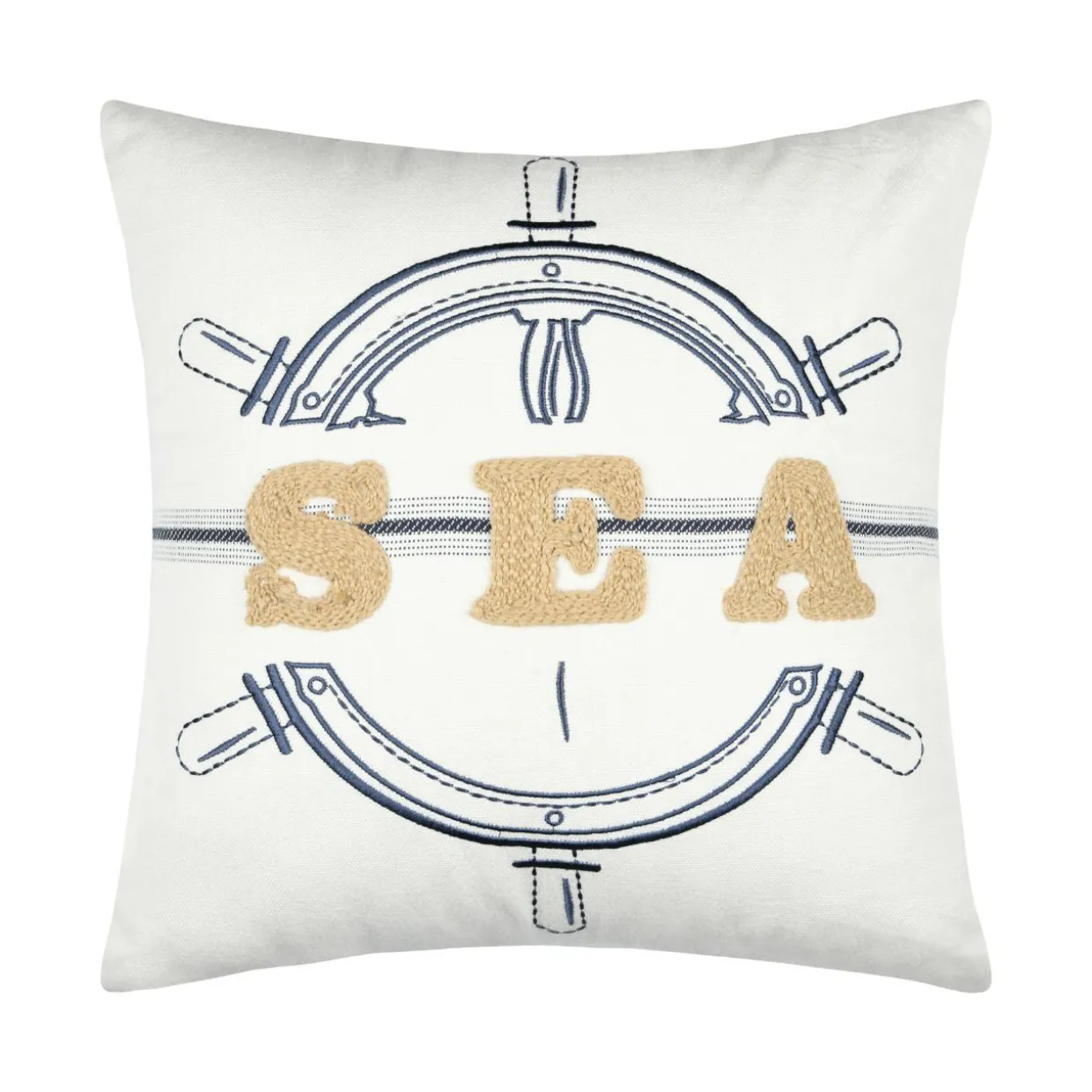 Coussin carré coton (45 x 45 cm) Maritime Bleu marine