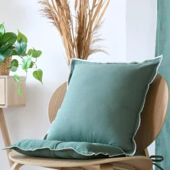 Coussin carré coton (45 x 45 cm) Helios Vert