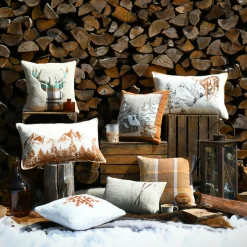 Coussin carré en coton (45 x 45 cm) Wildforest Camel