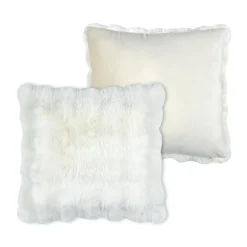 Coussin carré fausse fourrure (45 x 45 cm) Nebraska Ecru