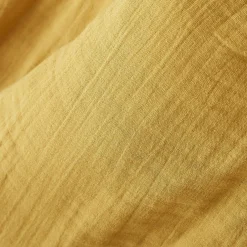 Coussin carré gaze de coton (40 x 40 cm) Gaïa Jaune safran