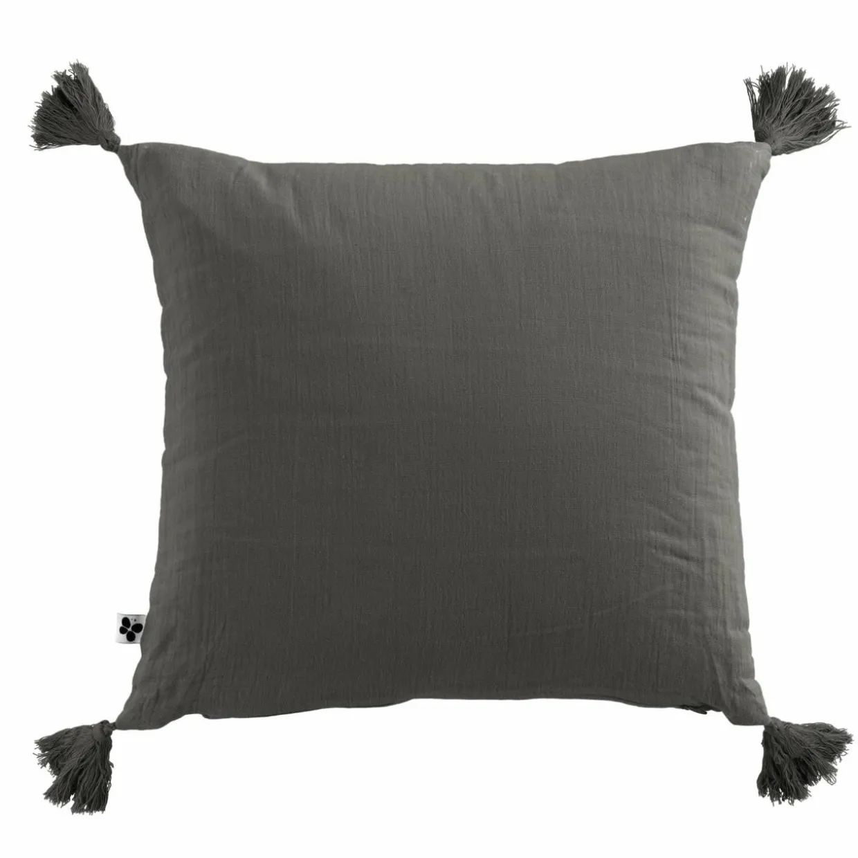 Coussin carré gaze de coton (40 x 40 cm) Gaïa Gris granit