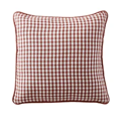 Coussin carré gaze de coton (45 x 45 cm) Gaïa vichy Terracotta