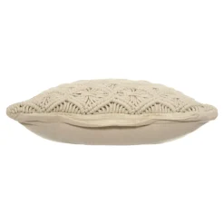 Coussin carré polycoton (40 x 40 cm) Macram Beige