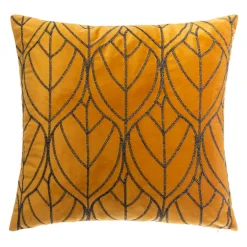 Coussin carré velours (40 x 40 cm) Charly Jaune ocre