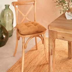 Coussin de chaise carré (38 x 38 cm) Clem Cannelle