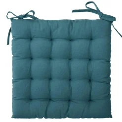 Coussin de chaise carré (38 x 38 cm) Otto Bleu canard
