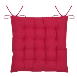 Coussin de chaise carré coton (38x38 cm) Villard Rouge