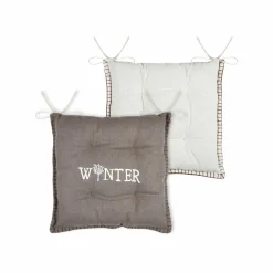 Coussin de chaise carré velours (38 x 38 cm) Landry Taupe