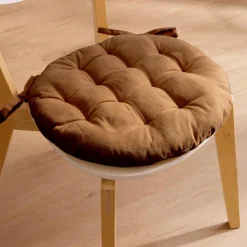 Coussin de chaise rond coton (40 cm) Pixel Camel